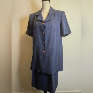Main Street Classics 2pc Skirt Suit Matching Set Jacket & Skirt Size A6 #W-623